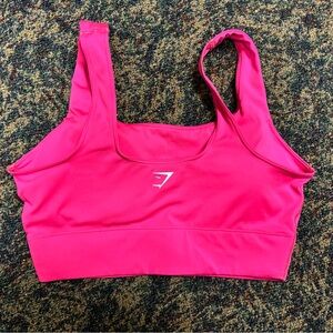 Gymshark longline sports bra, pink, size small